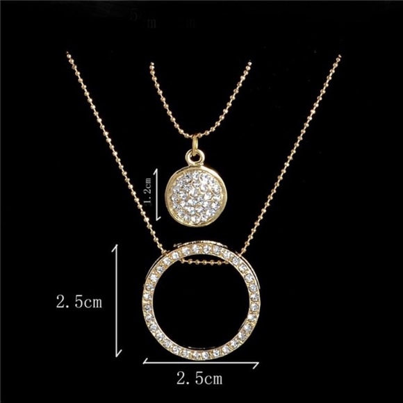 ⭐️🌟Austrian Crystal Circle Pendant Set🌟⭐️NWT - Picture 4 of 5